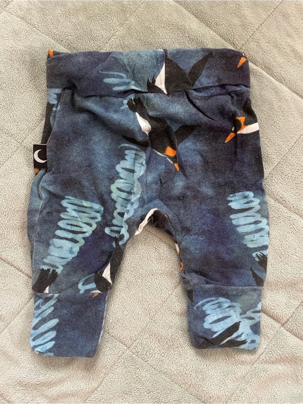 Baby Penguin-Print Navy Blue Leggings
